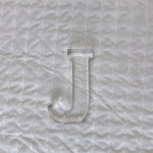 Clear Acrylic “J” Minimalist Initial Home Decor